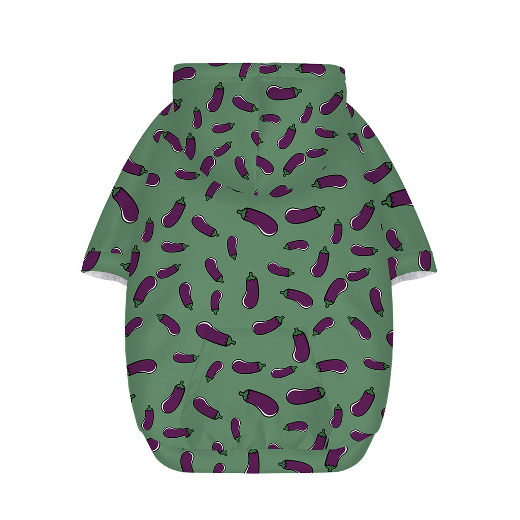 Little Purple Eggplant Pattern Print Dog Zip Up Hoodie