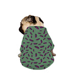 Little Purple Eggplant Pattern Print Dog Zip Up Jacket