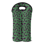 Little Purple Eggplant Pattern Print Double Neoprene Wine Tote