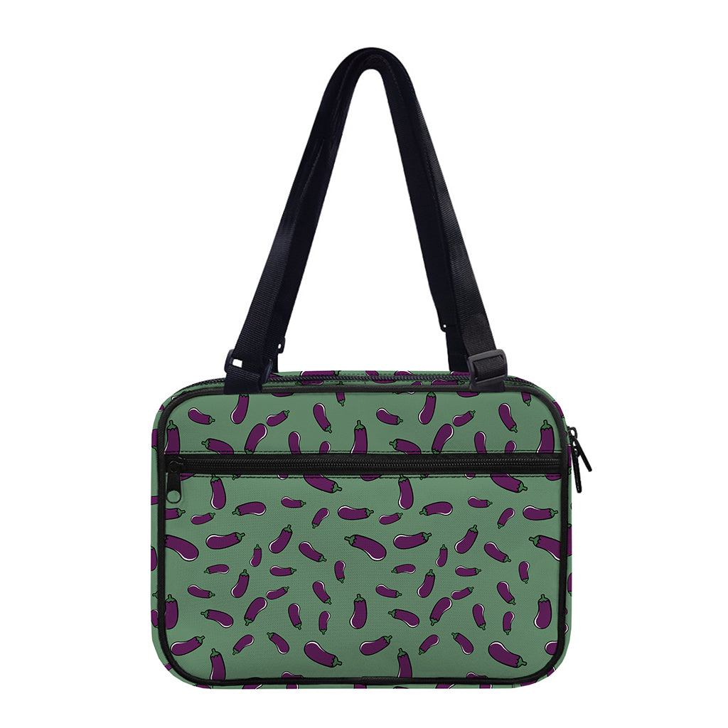 Little Purple Eggplant Pattern Print Double Strap Bible Bag