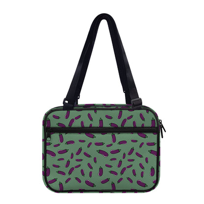 Little Purple Eggplant Pattern Print Double Strap Bible Bag