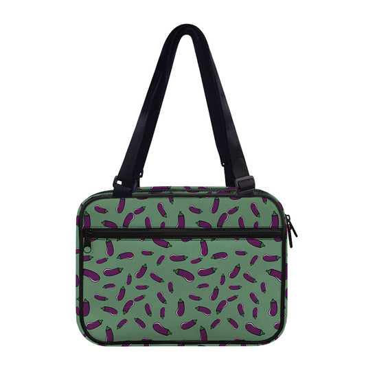 Little Purple Eggplant Pattern Print Double Strap Bible Bag