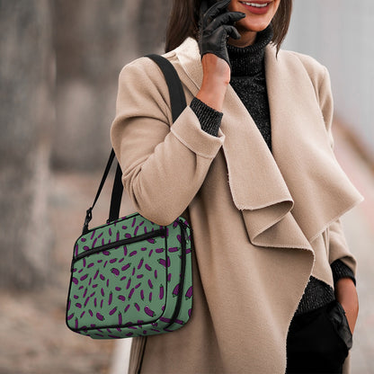 Little Purple Eggplant Pattern Print Double Strap Bible Bag