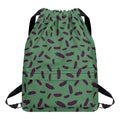 Little Purple Eggplant Pattern Print Drawstring Backpack