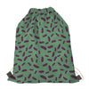 Little Purple Eggplant Pattern Print Drawstring Bag