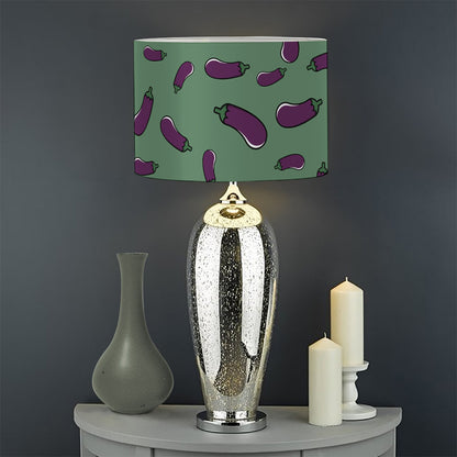 Little Purple Eggplant Pattern Print Drum Lamp Shade