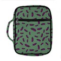 Little Purple Eggplant Pattern Print Front Pocket Bible Bag