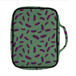 Little Purple Eggplant Pattern Print Front Pocket Bible Bag