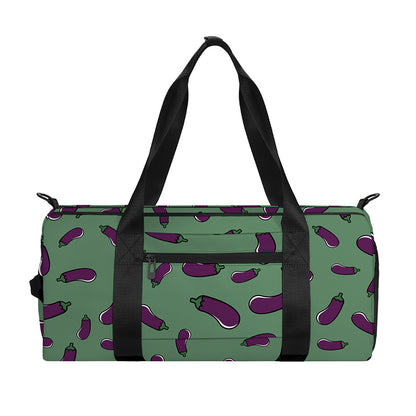 Little Purple Eggplant Pattern Print Gym Bag