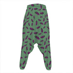 Little Purple Eggplant Pattern Print Hammer Pants