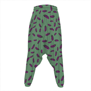 Little Purple Eggplant Pattern Print Hammer Pants