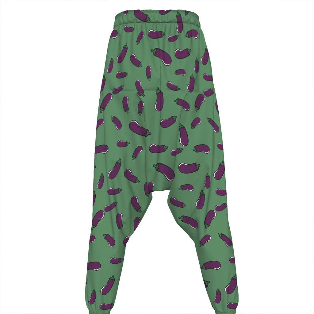 Little Purple Eggplant Pattern Print Hammer Pants