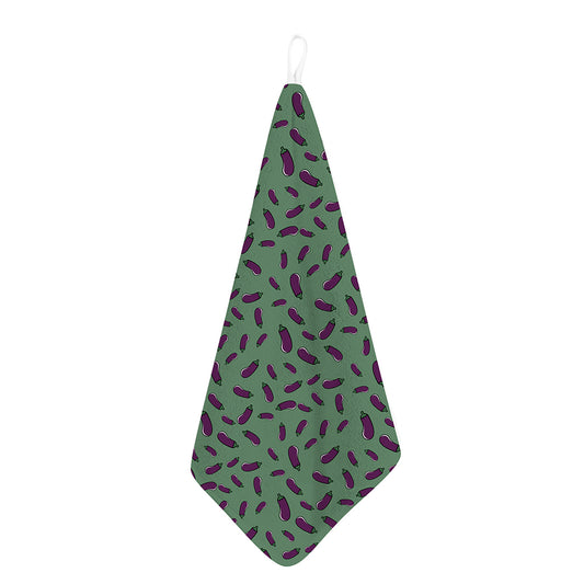 Little Purple Eggplant Pattern Print Hand Towel