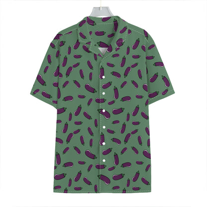 Little Purple Eggplant Pattern Print Hawaiian Shirt