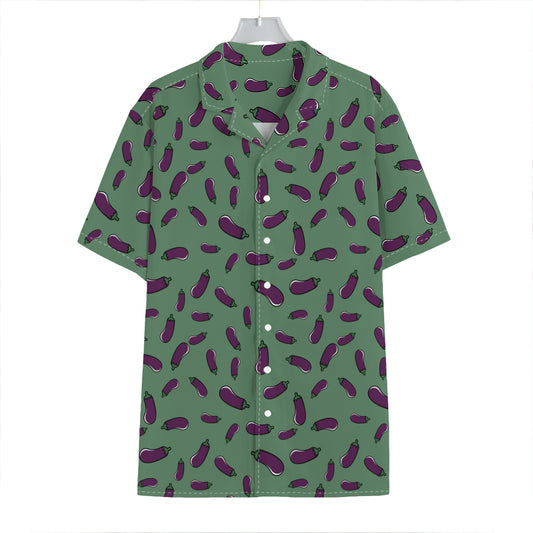 Little Purple Eggplant Pattern Print Hawaiian Shirt