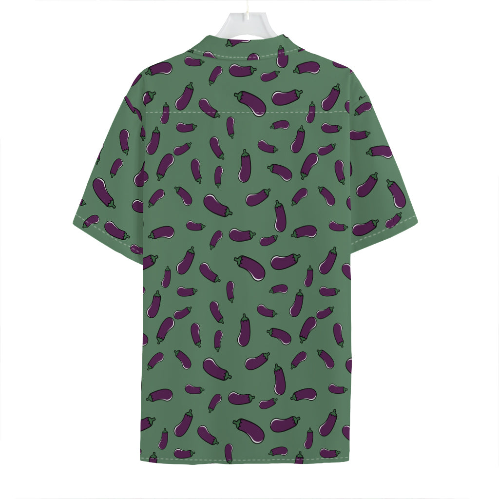Little Purple Eggplant Pattern Print Hawaiian Shirt
