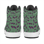 Little Purple Eggplant Pattern Print High Top Leather Sneakers