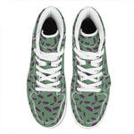 Little Purple Eggplant Pattern Print High Top Leather Sneakers