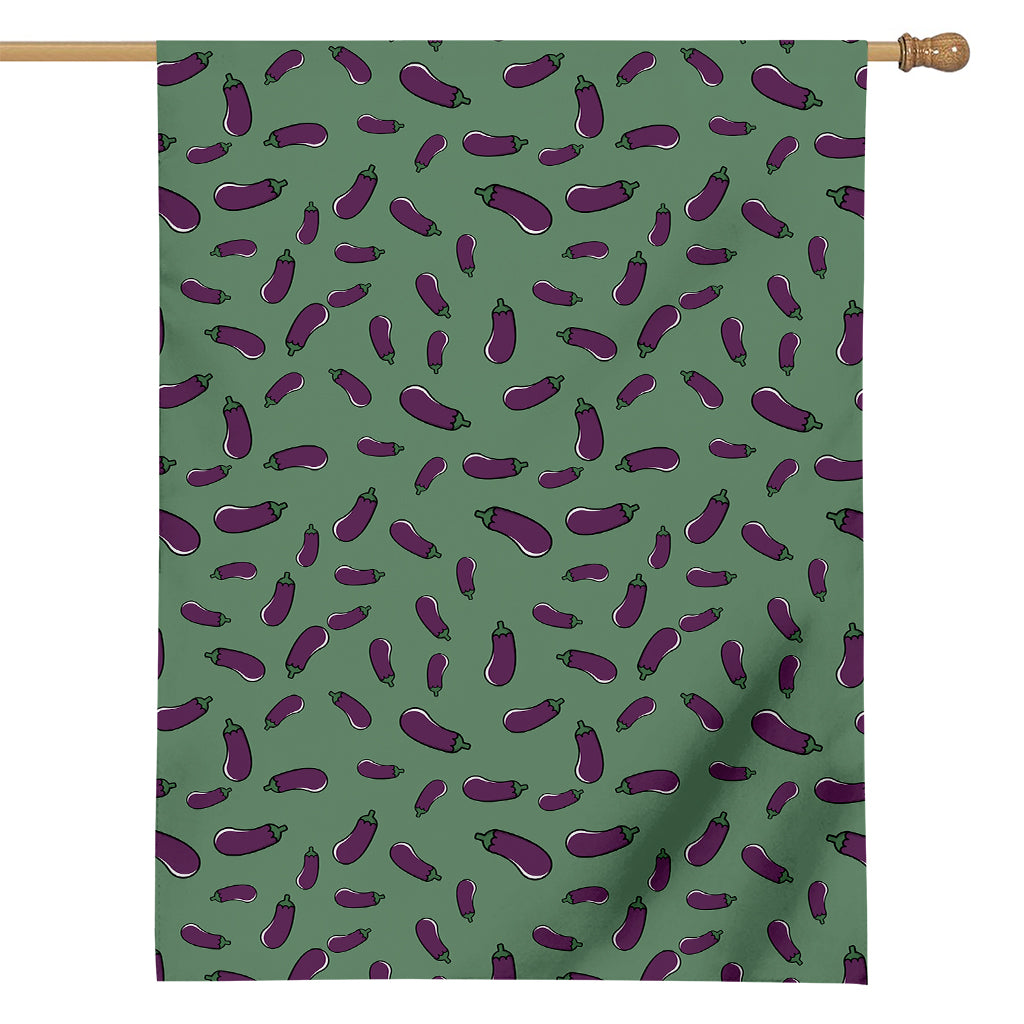 Little Purple Eggplant Pattern Print House Flag