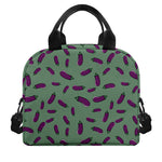 Little Purple Eggplant Pattern Print Insulated Lunch Bag