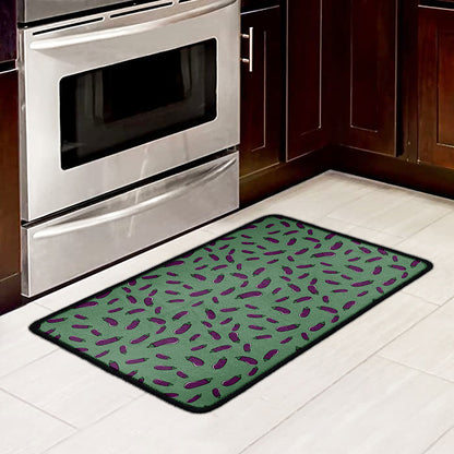Little Purple Eggplant Pattern Print Kitchen Mat
