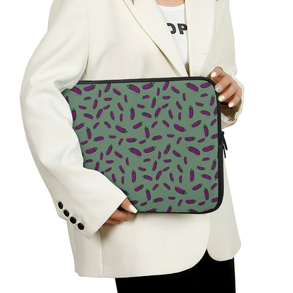 Little Purple Eggplant Pattern Print Laptop Sleeve