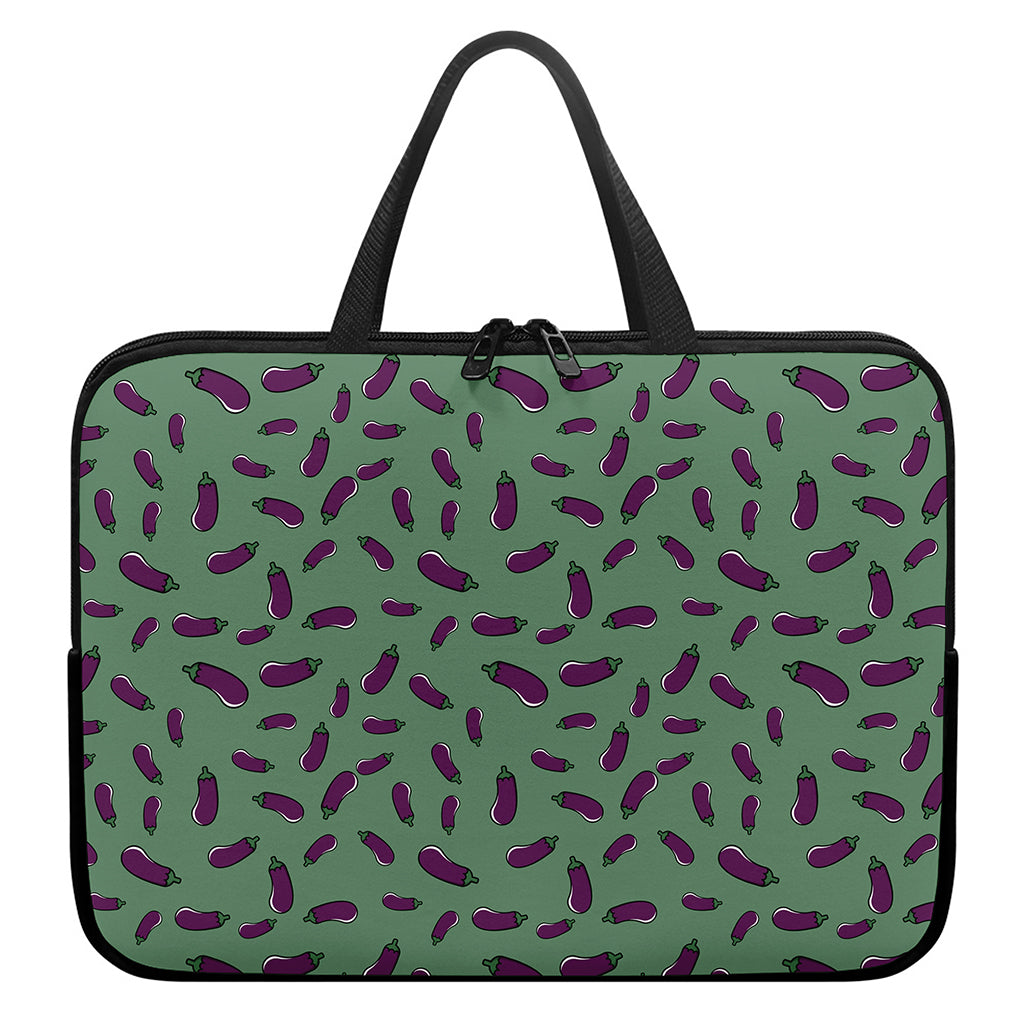 Little Purple Eggplant Pattern Print Laptop Sleeve With Handle