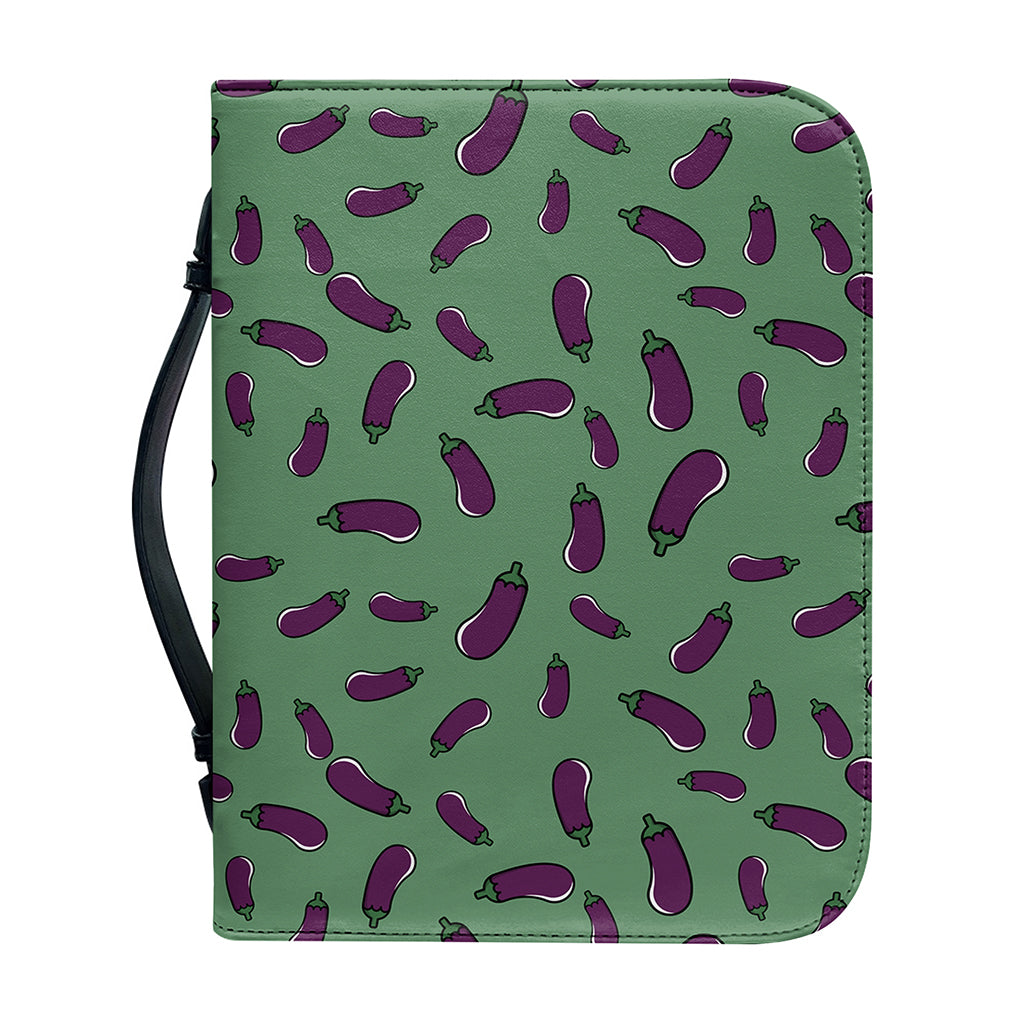 Little Purple Eggplant Pattern Print Leather Bible Cover