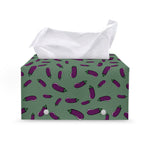 Little Purple Eggplant Pattern Print Leather Tissue Box Cover