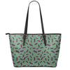 Little Purple Eggplant Pattern Print Leather Tote Bag