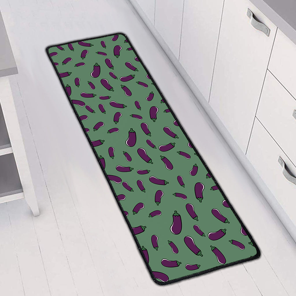 Little Purple Eggplant Pattern Print Long Kitchen Mat