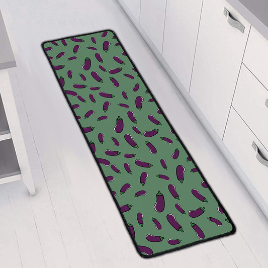 Little Purple Eggplant Pattern Print Long Kitchen Mat