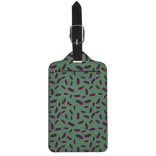 Little Purple Eggplant Pattern Print Luggage Tag