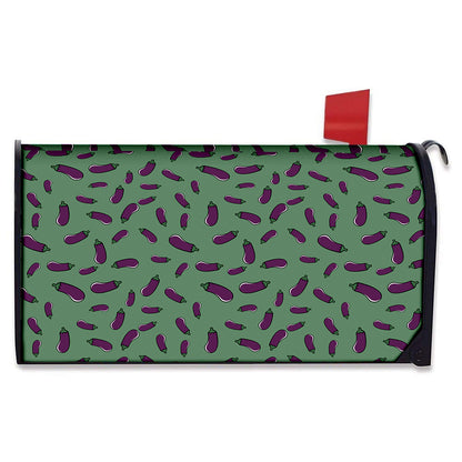 Little Purple Eggplant Pattern Print Mailbox Cover