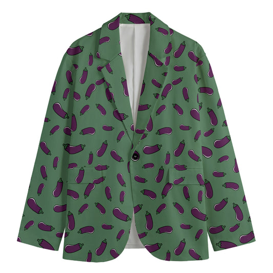 Little Purple Eggplant Pattern Print Men's Blazer