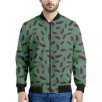 Little Purple Eggplant Pattern Print Men's Bomber Jacket