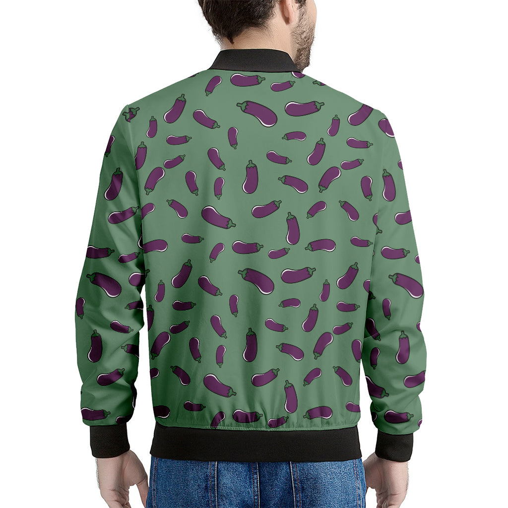 Little Purple Eggplant Pattern Print Men's Bomber Jacket
