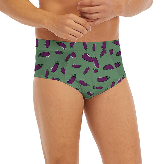 Little Purple Eggplant Pattern Print Men's Briefs