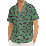 Little Purple Eggplant Pattern Print Men's Deep V-Neck Shirt