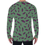 Little Purple Eggplant Pattern Print Men's Long Sleeve T-Shirt