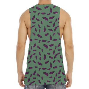 Little Purple Eggplant Pattern Print Men's Muscle Tank Top