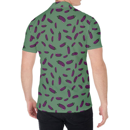 Little Purple Eggplant Pattern Print Men's Shirt