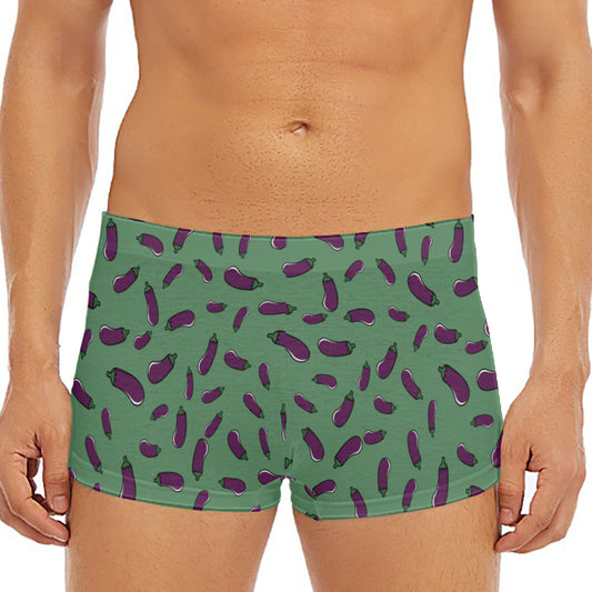 Little Purple Eggplant Pattern Print Men's Short Boxer Briefs