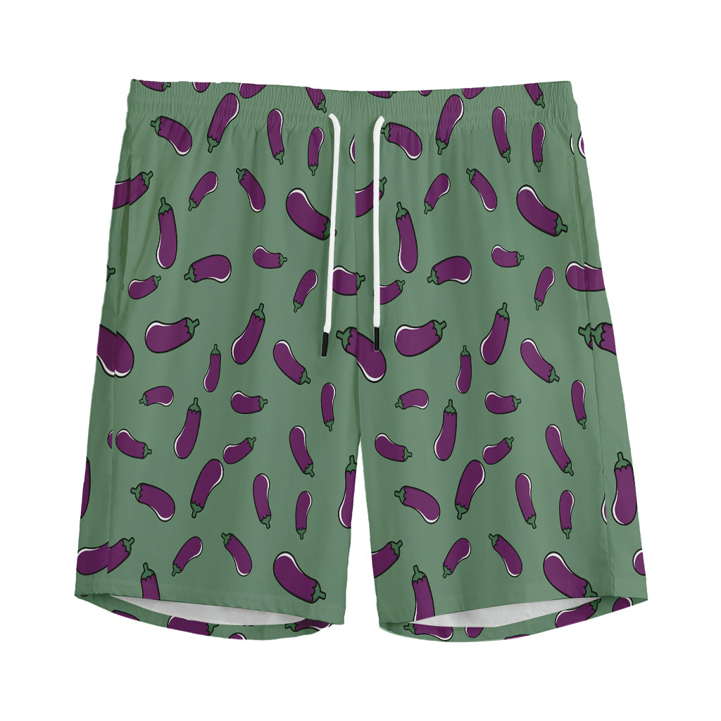 Little Purple Eggplant Pattern Print Men's Sports Shorts