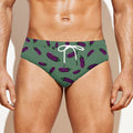 Little Purple Eggplant Pattern Print Men's Swim Briefs