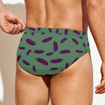 Little Purple Eggplant Pattern Print Men's Swim Briefs
