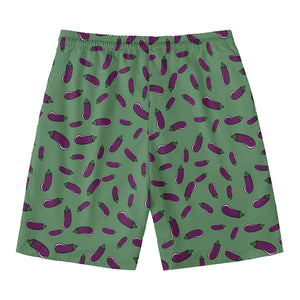 Little Purple Eggplant Pattern Print Men's Swim Trunks