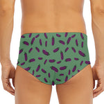 Little Purple Eggplant Pattern Print Men's Triangle Swim Briefs