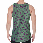 Little Purple Eggplant Pattern Print Men's Velvet Tank Top