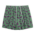 Little Purple Eggplant Pattern Print Mesh Shorts